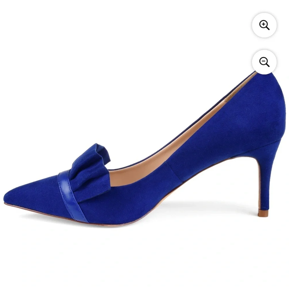 Journee Collection Pointed Toe Flat in Cobalt - Picture 7 of 8